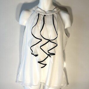 Maurices SZXl  Timeless Ivory Halter Georgette Sleeveless Top Bow Career Dressy